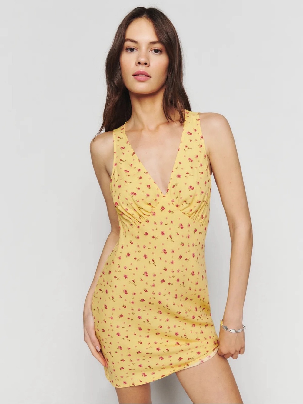 Reformation Calix V-Neck Sleeveless Mini Dress M